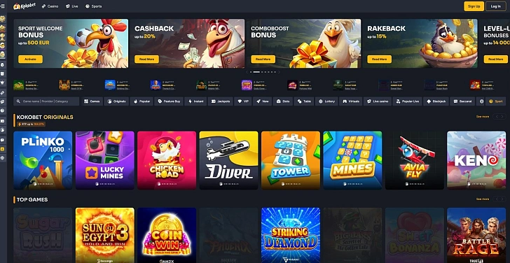 KokoBet interface preview